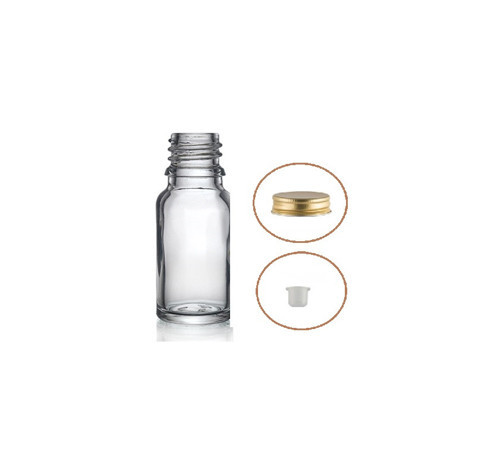 10ml şeffaf şişe sarı metal düz kapaklı, 12 adet, cam şişe, esans şişesi, yağ şişesi, kozmetik şişesi