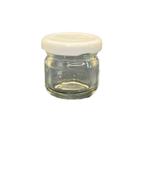 40ml şeffaf cam konserve kavanozu beyaz kapaklı, 24 adet, cam kavanoz, konserve kavanozu, reçel kavanozu, bal kavanozu, 