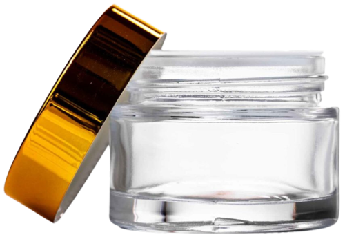 5ml cam krem kavanozu, 24 adet, kozmetik kavanoz, şeffaf kavanoz,cam kavanoz, gold kapak