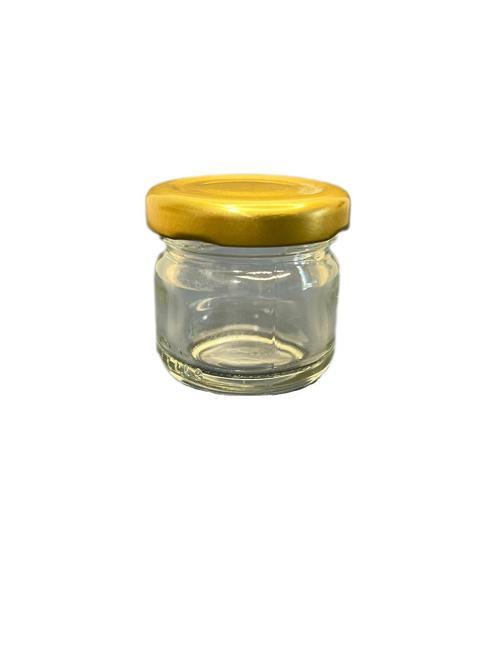 40ml şeffaf cam konserve kavanozu gold kapaklı, 12 adet, cam kavanoz, konserve kavanozu, reçel kavanozu, bal kavanozu, s