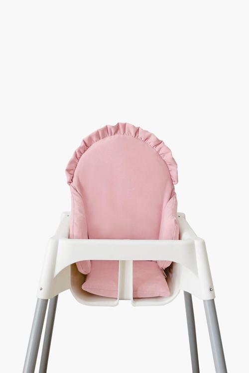 Fırfırlı Pembe Mama Sandalyesi Minderi Vintage, Iskandinav, Bohem