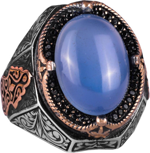 Chalcedon Taşlı Yüzük - 925 Ayar Gümüş Yüzük