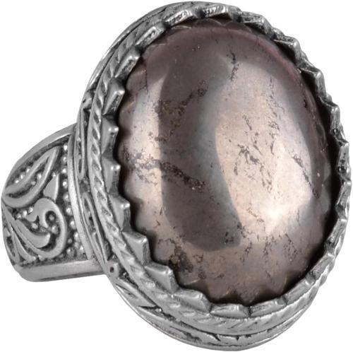 El Yapımı Pyrite Doğal Taş Yüzük - 925K Katı Gümüş Erkek Yüzüğü - Refah Manifestasyonu Tasarımı