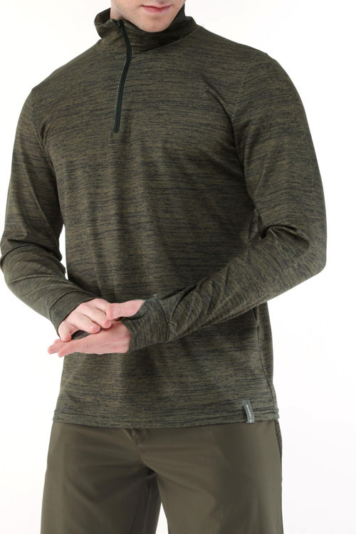 Erkek Running Nem Emici UV Güneşten Koruma Parmaklık Detaylı Uzun Kollu Outdoor Tshirt