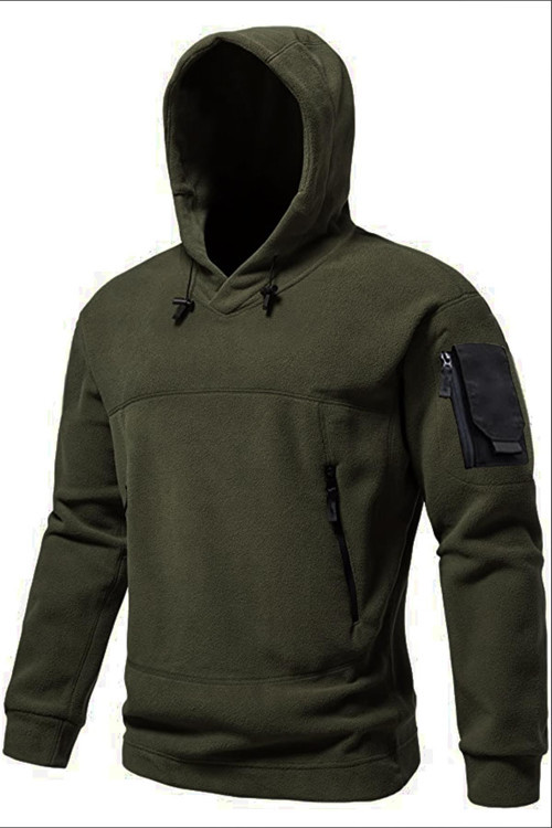 Erkek Military Sport Warm Outdoor Kapüşonlu Polar Ceket