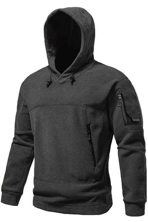 Erkek Military Sport Warm Outdoor Kapüşonlu Polar Ceket