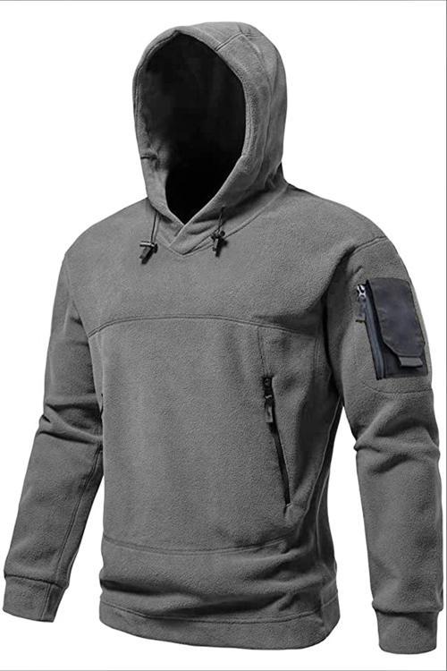 Erkek Military Sport Warm Outdoor Kapüşonlu Polar Ceket
