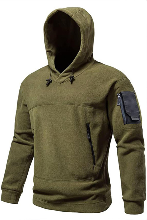 Erkek Military Sport Warm Outdoor Kapüşonlu Polar Ceket
