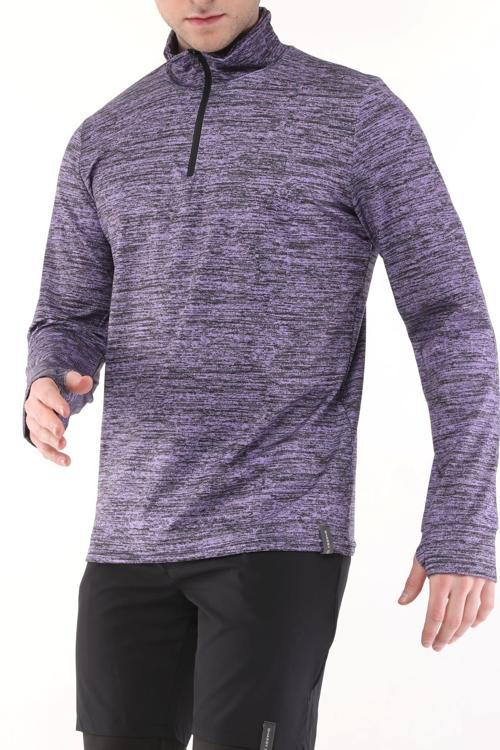 Erkek Running Nem Emici UV Güneşten Koruma Parmaklık Detaylı Uzun Kollu Outdoor Tshirt