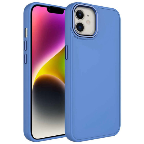 Apple iPhone 12 Kılıf Metal Çerçeve ve Buton Tasarımlı Silikon Zore Luna Kapak