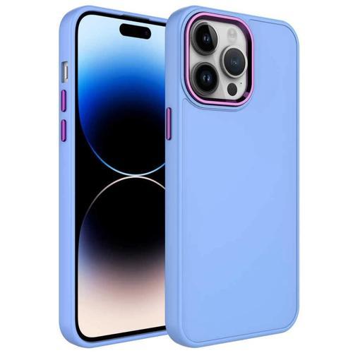 Apple iPhone 14 Pro Kılıf Metal Çerçeve ve Buton Tasarımlı Silikon Zore Luna Kapak
