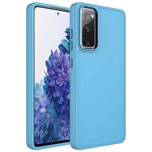 Galaxy S20 FE Kılıf Metal Çerçeve ve Buton Tasarımlı Silikon Zore Luna Kapak