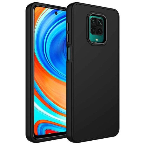 Xiaomi Redmi Note 9S Kılıf Metal Çerçeve ve Buton Tasarımlı Silikon Zore Luna Kapak