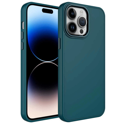 Apple iPhone 14 Pro Max Kılıf Metal Çerçeve ve Buton Tasarımlı Silikon Zore Luna Kapak