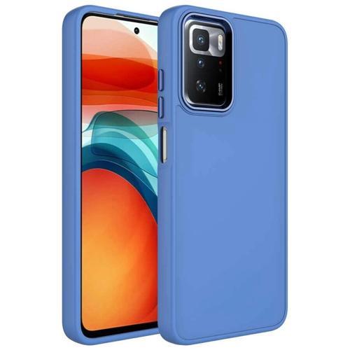 Xiaomi Redmi 10 Kılıf Metal Çerçeve ve Buton Tasarımlı Silikon Zore Luna Kapak