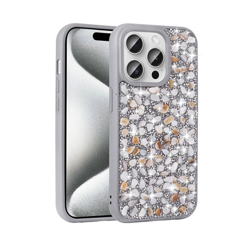 Apple iPhone 15 Pro Kılıf Parlak Taşlı Tasarım Zore Linea Diamond Kapak