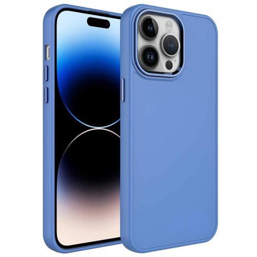 Apple iPhone 14 Pro Kılıf Metal Çerçeve ve Buton Tasarımlı Silikon Zore Luna Kapak