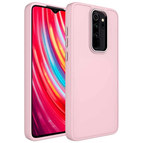 Xiaomi Redmi Note 8 Pro Kılıf Metal Çerçeve ve Buton Tasarımlı Silikon Zore Luna Kapak