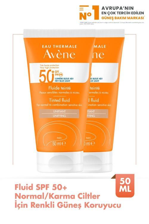 Tinted Fluid Güneş Koruyucu Spf 50 50 Ml 2 Adet