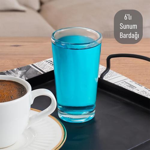 Glass 6591 Kahve Yanı Su Meşrubat Bardak Takımı 6lı Sunumluk Shot Bardağı Seti 100 cc