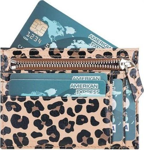 Zip Deri Fermuarlı Kartlık ZPCH LEO-NE Leopar