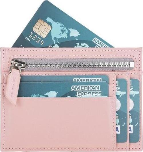 Zip Deri Fermuarlı Kartlık ZPCH NU2 Pembe