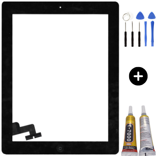 iPad 2.Nesil A1395-A1396-1397 Uyumlu Home Tuşlu Dokunmatik Siyah + Montaj Seti