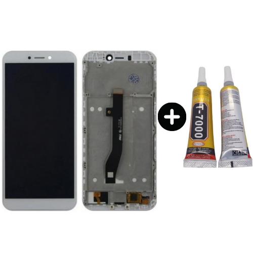 General Mobile GM 8 Go Uyumlu Çıtalı HK Lcd Ekran Dokunmatik Beyaz + B7000