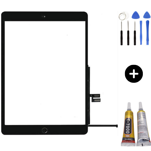 iPad 7.Nesil A2197-A2198-A2200 Uyumlu HK Home Tuşlu Dokunmatik Siyah + Montaj Seti