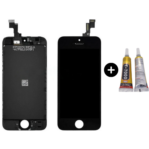 iPhone 5S Uyumlu HK Lcd Ekran Dokunmatik Siyah + B7000