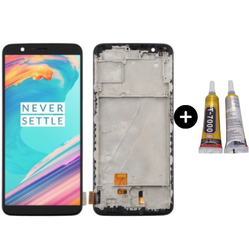 Oneplus 5T Uyumlu Çıtalı HK Lcd Ekran Dokunmatik + B7000