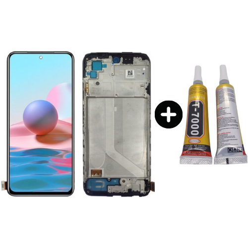 Xiaomi Redmi Note 10 Uyumlu Çıtalı Servis Lcd Ekran Dokunmatik + B7000