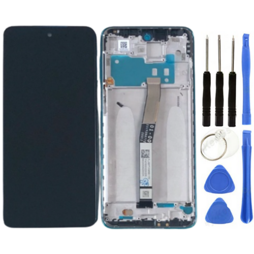 Redmi Note 9S Uyumlu Çıtalı Lcd Ekran Dokunmatik Yeşil + Tamir Seti