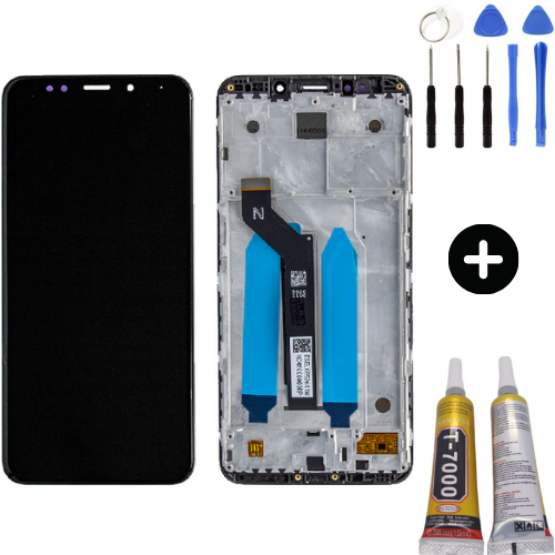 Xiaomi Redmi 5 Plus Uyumlu Çıtalı Servis Lcd Ekran Dokunmatik Siyah + Montaj Seti