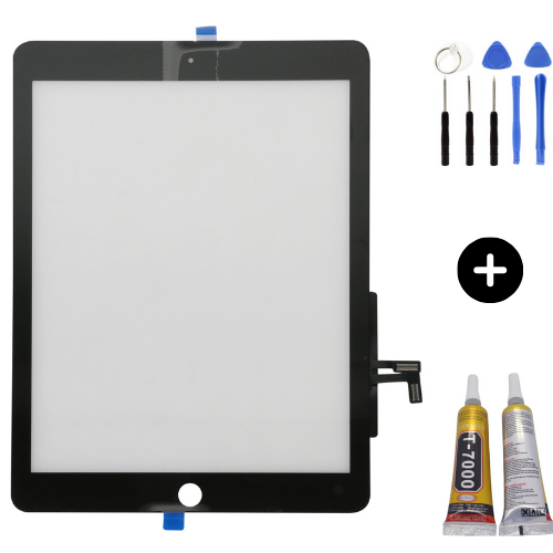 iPad Air 1.Nesil A1474-A1475-A1476 Uyumlu Dokunmatik Siyah + Montaj Seti
