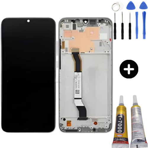 Xiaomi Redmi Note 8 Uyumlu Çıtalı HK Lcd Ekran Dokunmatik Beyaz + Montaj Seti