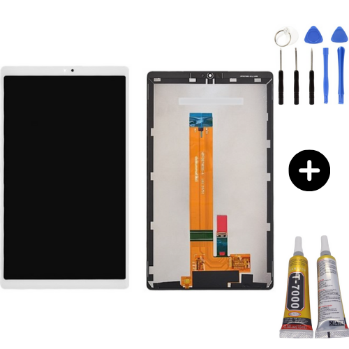 Samsung Galaxy Tab A7 SM-T227 Uyumlu A Kalite Dokunmatik Set Beyaz + Montaj Seti