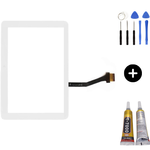 Samsung Galaxy Tab SM-P7500 Uyumlu HK Dokunmatik Beyaz + Montaj Seti
