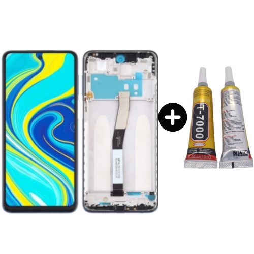 Xiaomi Redmi Note 9 Pro Uyumlu Çıtalı Servis Lcd Ekran Dokunmatik Siyah + B7000