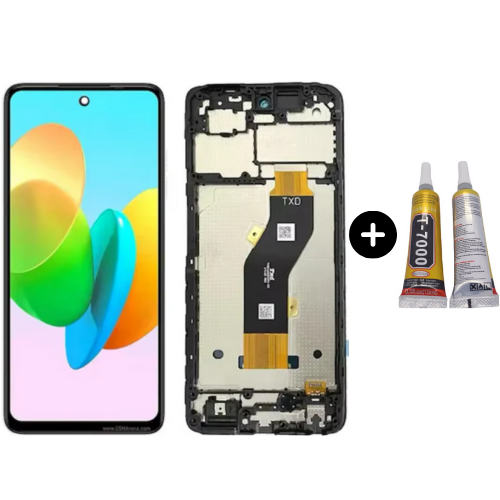 Tecno Spark 20C Uyumlu Çıtalı Servis Lcd Ekran Dokunmatik + B7000