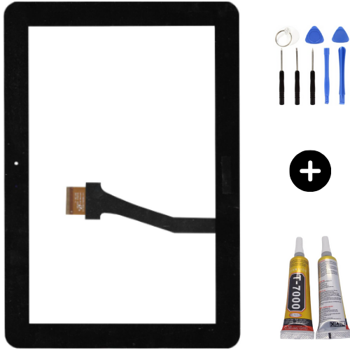 Samsung Galaxy Tab 4 SM-T535 Uyumlu Dokunmatik Siyah + Montaj Seti