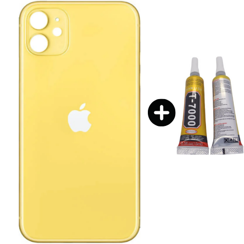 iPhone 11 Uyumlu Arka Pil Batarya Kapak Sarı + B7000