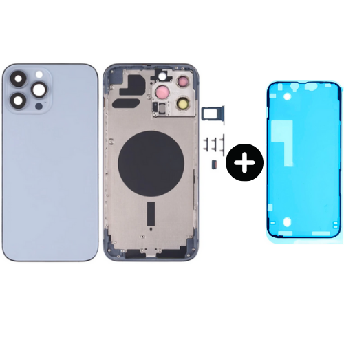  iPhone 13 Pro Max Uyumlu Boş Kasa Mavi + Sıvı Ve Toz Bandı