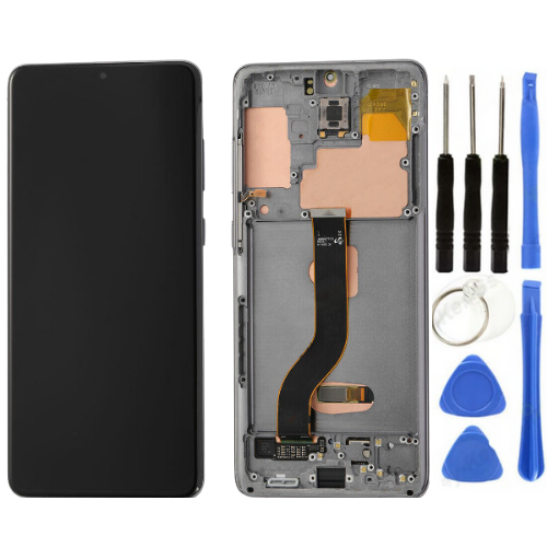 TE Samsung S20 Plus G985 Uyumlu Çıtalı Lcd Ekran Silver +Tamir Seti