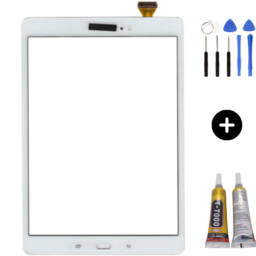 Samsung Galaxy Tab A 9.7 SM-T550 Uyumlu Dokunmatik Beyaz + Montaj Seti