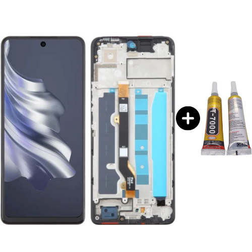 Tecno Spark 20 Pro Uyumlu Çıtalı Servis Lcd Ekran Dokunmatik + B7000