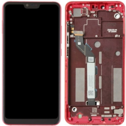 Xiaomi Mi 8 Lite Uyumlu Çıtalı HK Lcd Ekran Dokunmatik Kırmızı 