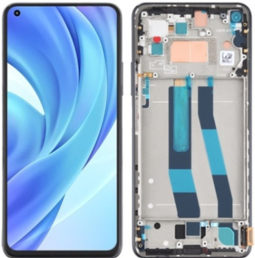Xiaomi Mi 11 Lite Uyumlu Çıtalı Servis Lcd Ekran Dokunmatik Siyah