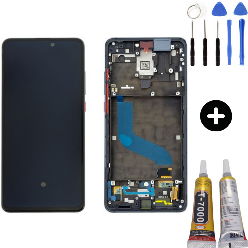 Xiaomi Mi 9T Uyumlu Çıtalı Lcd Ekran Dokunmatik Siyah + Montaj Seti