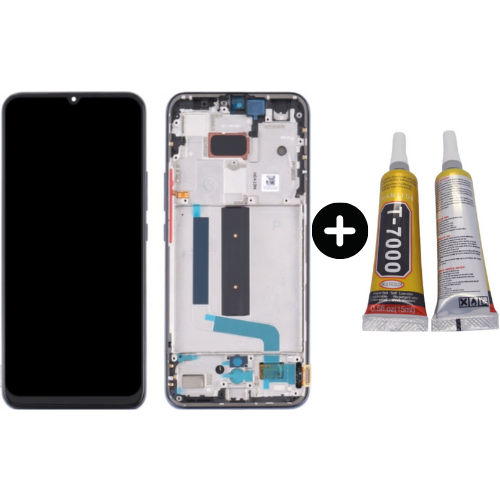 Xiaomi Mi 10 Lite 5G Uyumlu Çıtalı Servis Lcd Ekran Dokunmatik Siyah + B7000